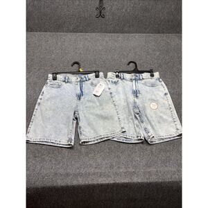 Lot Of 2 Wonder Nation Denim Boys Shorts Size 12 5 Pocket Cotton NWT